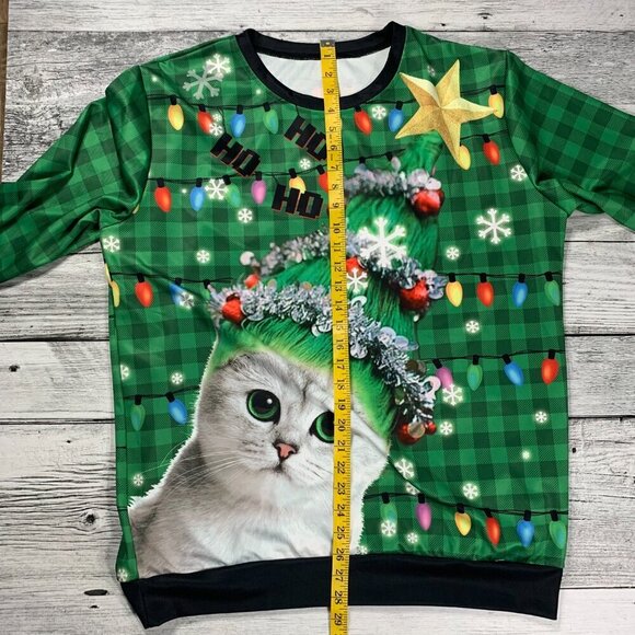 Ugly Christmas Sweater Cat Shirt - Picture 6 of 7